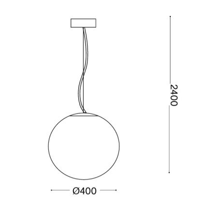 Ideal Lux - Pendellampa MAPA på kabel 1xE27/42W/230V Ø 40 cm vit