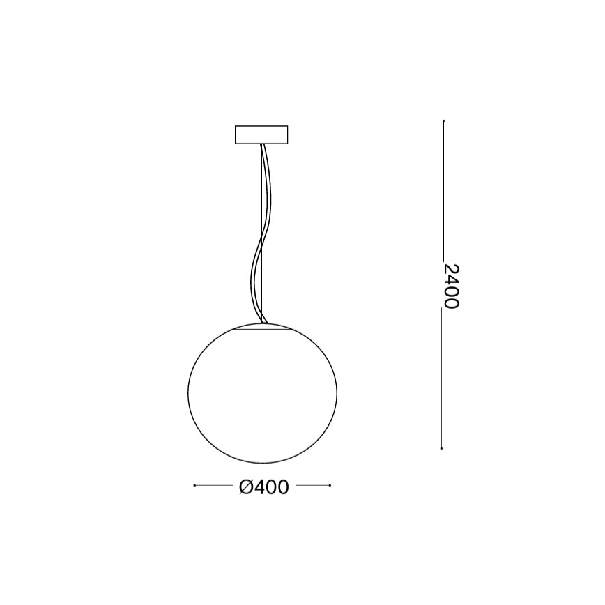 Ideal Lux - Pendellampa MAPA på kabel 1xE27/42W/230V Ø 40 cm vit