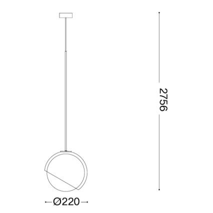 Ideal Lux - Pendellampa med kabel BLOOM 1xE27/42W/230V Ø 22 cm svart