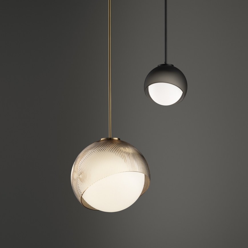 Ideal Lux - Pendellampa med kabel BLOOM 1xE27/42W/230V Ø 30 cm svart