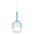 Ideal Lux - Pendellampa med kabel KALIQUE 1xE27/42W/230V Ø 18 cm rökblå