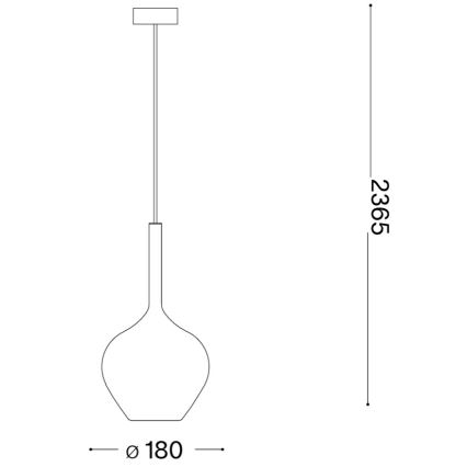 Ideal Lux - Pendellampa med kabel KALIQUE 1xE27/42W/230V Ø 18 cm rökblå