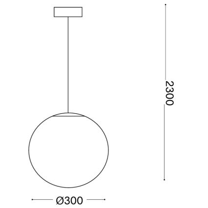 Ideal Lux - Pendellampa med kabel MAPA 1xE27/42W/230V Ø 30 cm vit