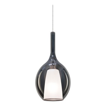 Ideal Lux - Pendellampa med sladd KALIQUE 1xE27/42W/230V Ø 18 cm röktonad svart