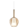 Ideal Lux - Pendellampa på vajer KALIQUE 1xE27/42W/230V Ø 18 cm rökbeige
