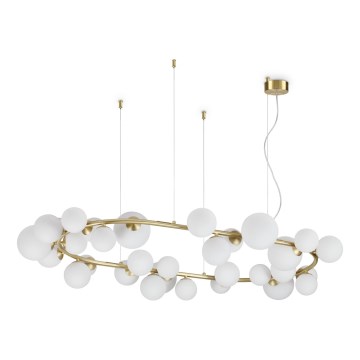 Ideal Lux - PERLAGE LED-ljuskrona på vajer 30xG9/3W/230V 143 cm guld/vit