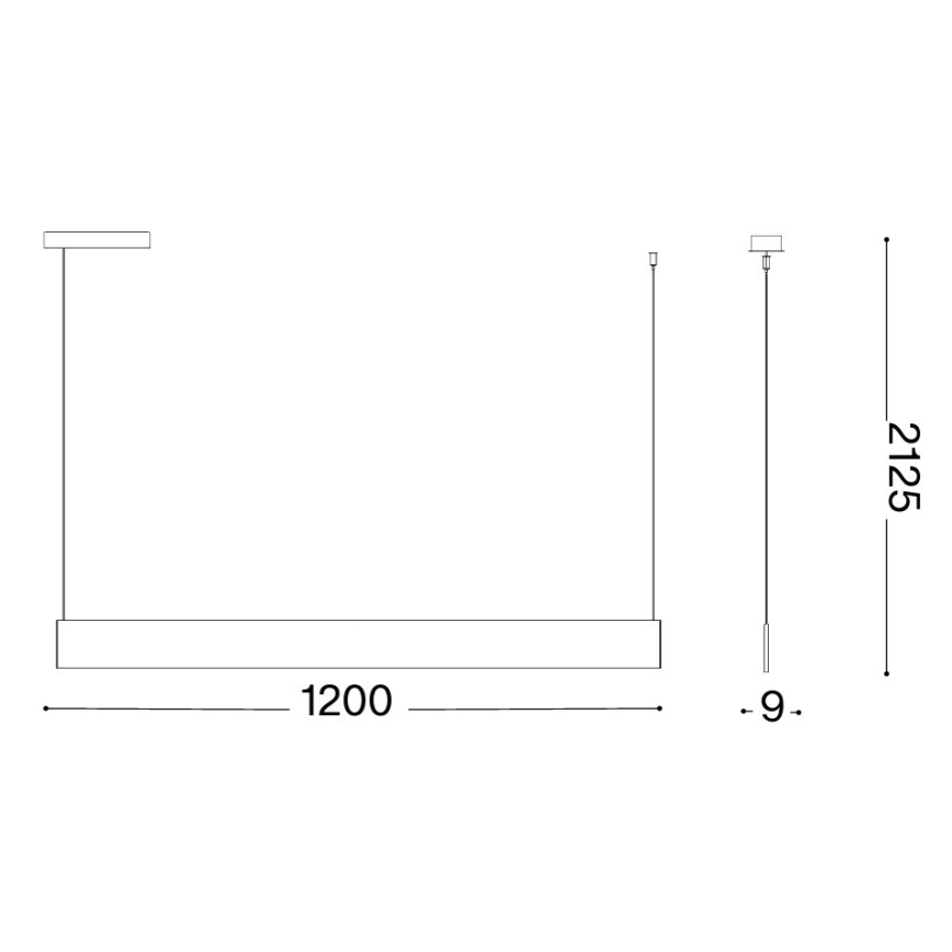 Ideal Lux - STEEL takpendel med kabel LED/24W/230V 3000K CRI 90 120 cm svart