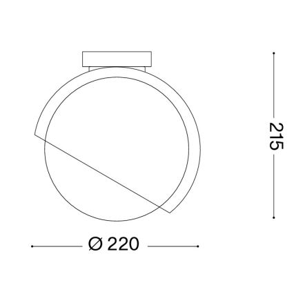 Ideal Lux - Taklampa BLOOM 1xE27/42W/230V Ø 22 cm guld/rökbeige