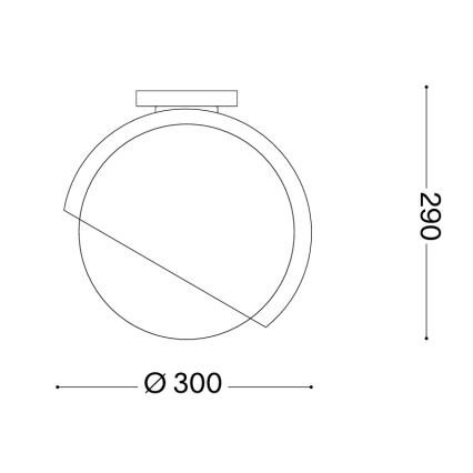 Ideal Lux - Taklampa BLOOM 1xE27/42W/230V Ø 30 cm svart