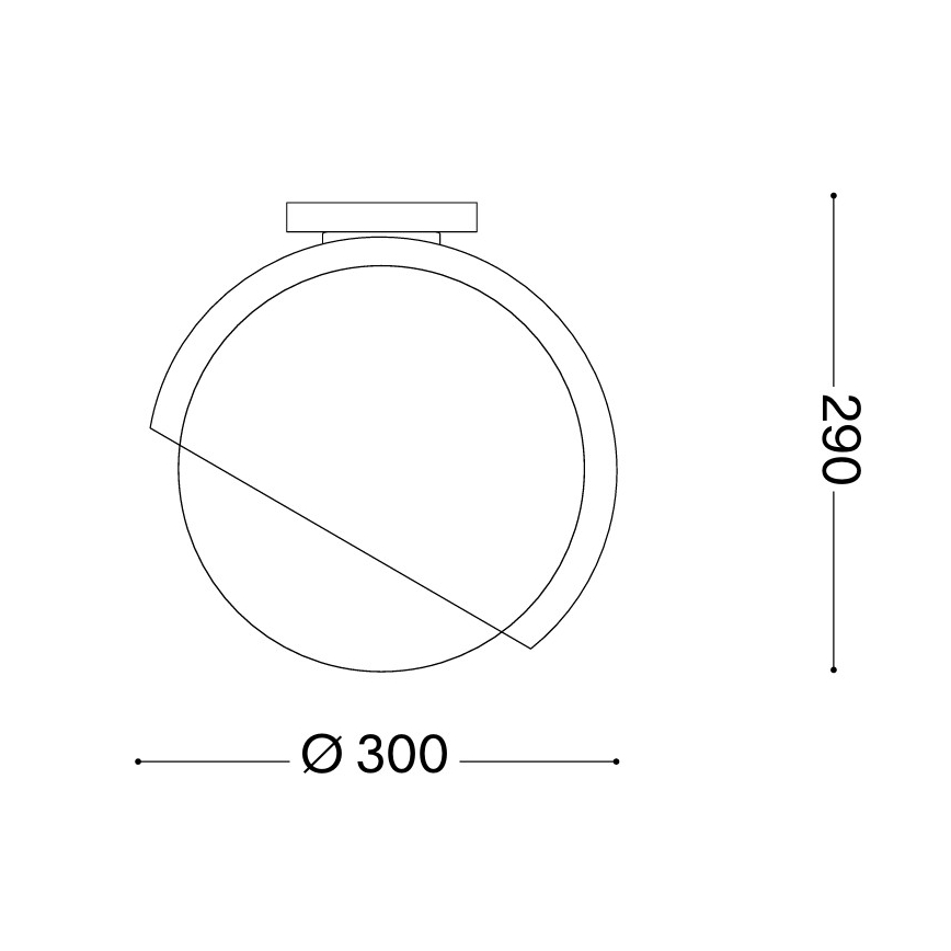 Ideal Lux - Taklampa BLOOM 1xE27/42W/230V Ø 30 cm svart