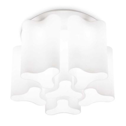 Ideal Lux - Taklampa COMPO 6xE27/52W/230V Ø 56 cm vit