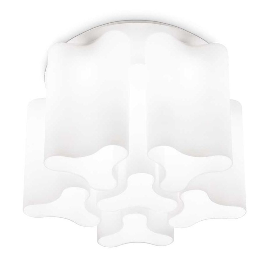 Ideal Lux - Taklampa COMPO 6xE27/52W/230V Ø 56 cm vit