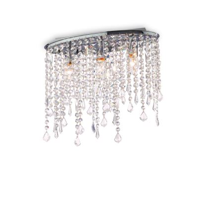 Ideal Lux - Taklampa i kristall RAIN 3xE14/40W/230V, polerad krom