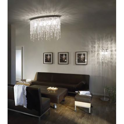 Ideal Lux - Taklampa i kristall RAIN 3xE14/40W/230V, polerad krom