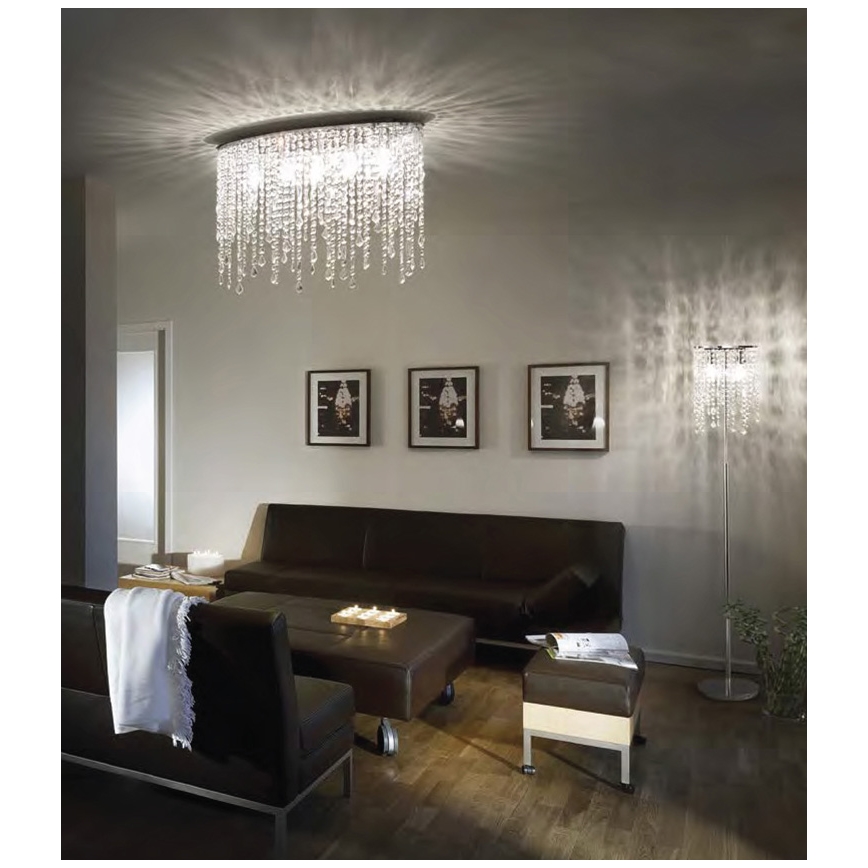 Ideal Lux - Taklampa i kristall RAIN 3xE14/40W/230V, polerad krom