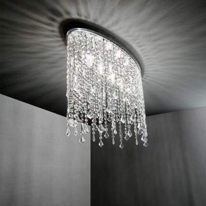 Ideal Lux - Taklampa i kristall RAIN 3xE14/40W/230V, polerad krom