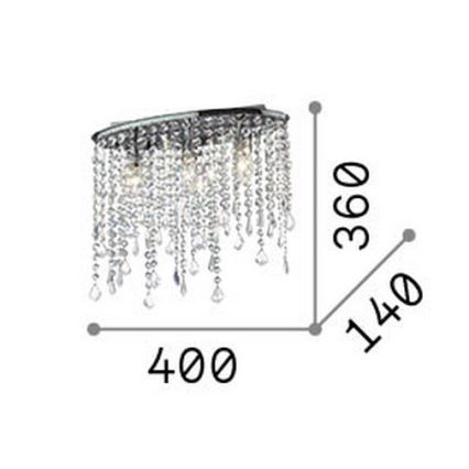 Ideal Lux - Taklampa i kristall RAIN 3xE14/40W/230V, polerad krom