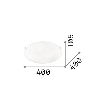 Ideal Lux - Taklampa LANA 3xE27/60W/230V Ø 40 cm vit