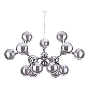 Ideal Lux - Taklampa med vajerupphängning NODI, 15 x E14, 28 W, 230 V, Ø 105 cm, polerad krom