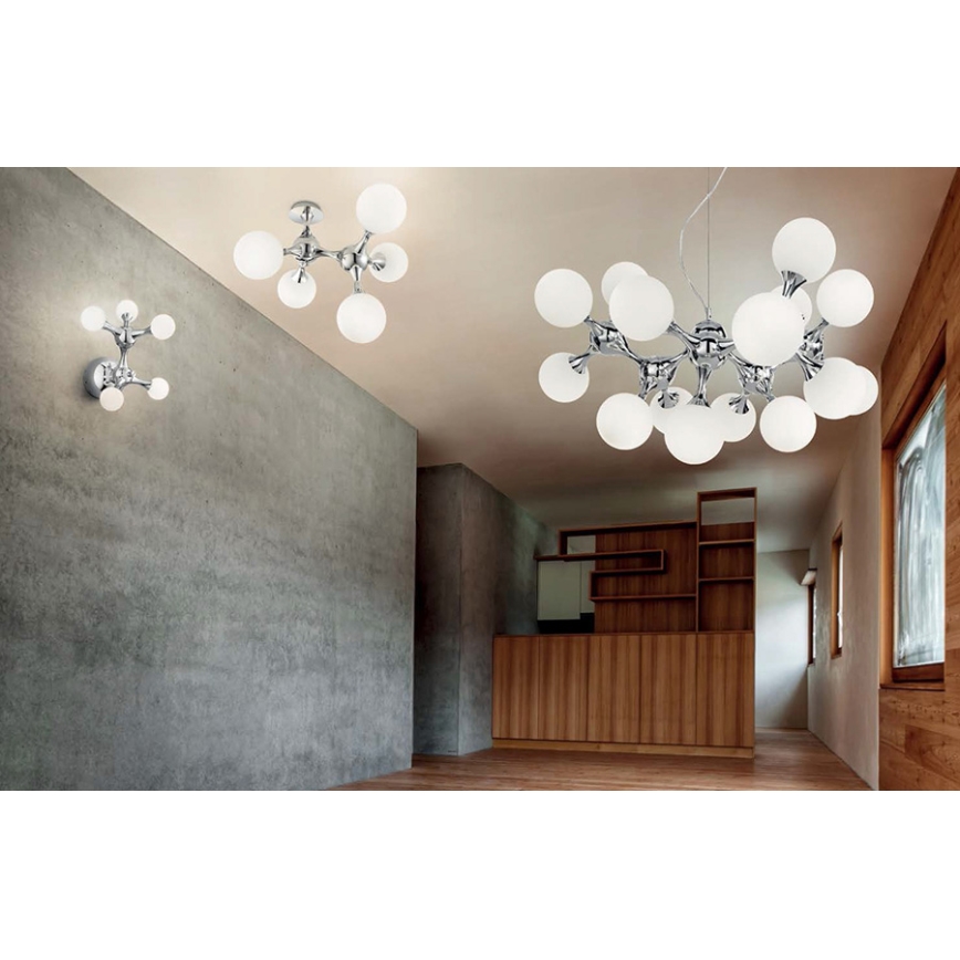 Ideal Lux - Taklampa NODI 5xE14/28W/230V skinande krom/vit