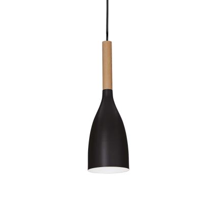 Ideal Lux - Taklampa på kabel MANHATTAN 1xE14/40W/230V Ø 11 cm svart/bok
