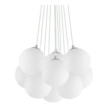 Ideal Lux - Taklampa på kabel MAPA 11xE14/40W/230V Ø 58 cm vit