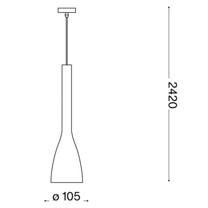 Ideal Lux - Takpendel med sladd FLUT 1xE14/40W/230V Ø 10,5 cm vit