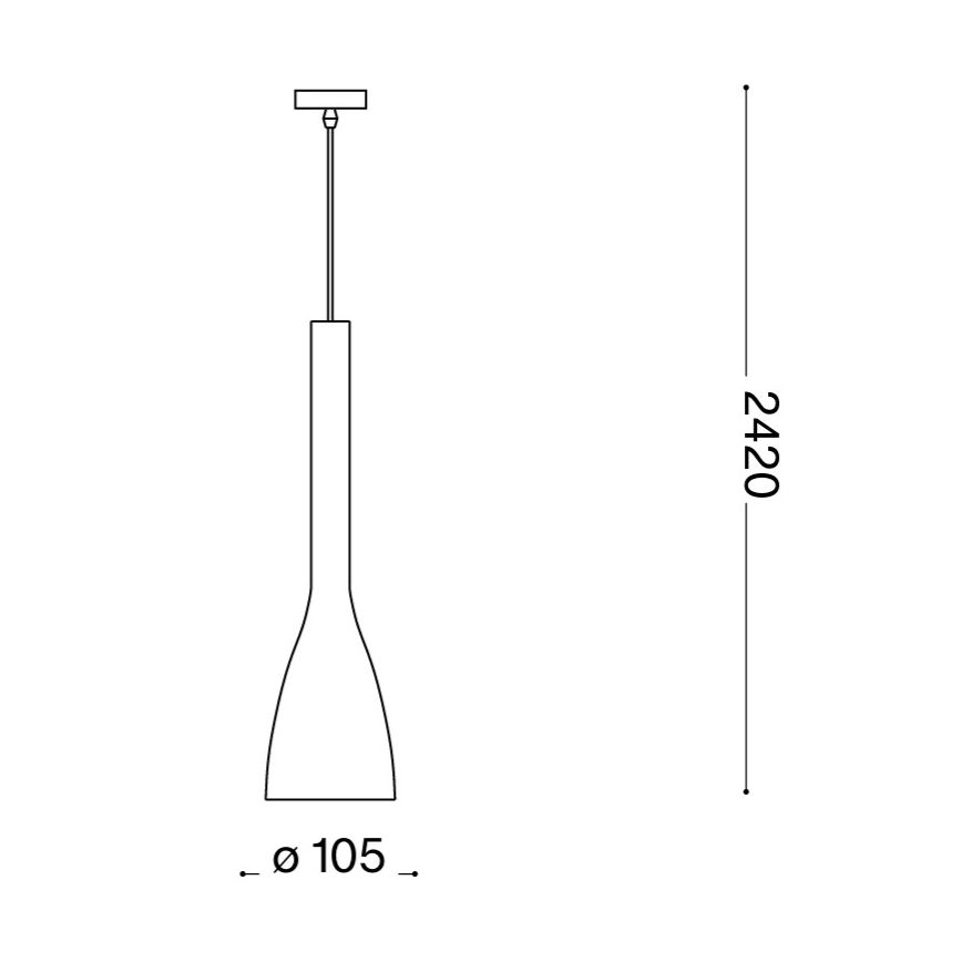 Ideal Lux - Takpendel med sladd FLUT 1xE14/40W/230V Ø 10,5 cm vit