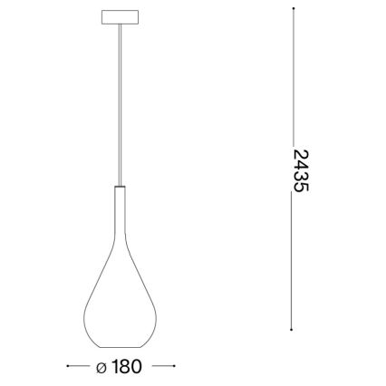 Ideal Lux - Takpendel med sladd KALIQUE 1xE27/42W/230V Ø 18 cm rökfärgad koppar