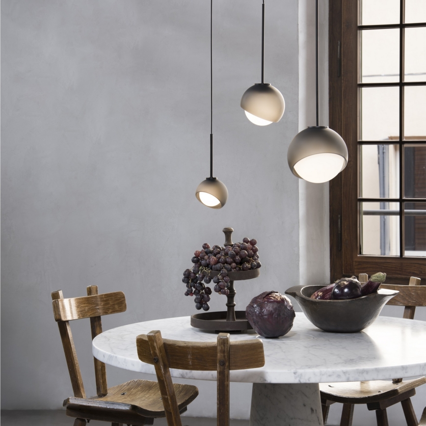 Ideal Lux - Takpendel på sladd BLOOM 1xE27/42W/230V Ø 17 cm svart