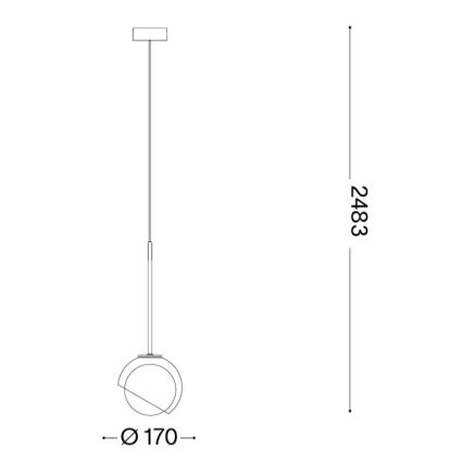 Ideal Lux - Takpendel på sladd BLOOM 1xE27/42W/230V Ø 17 cm svart