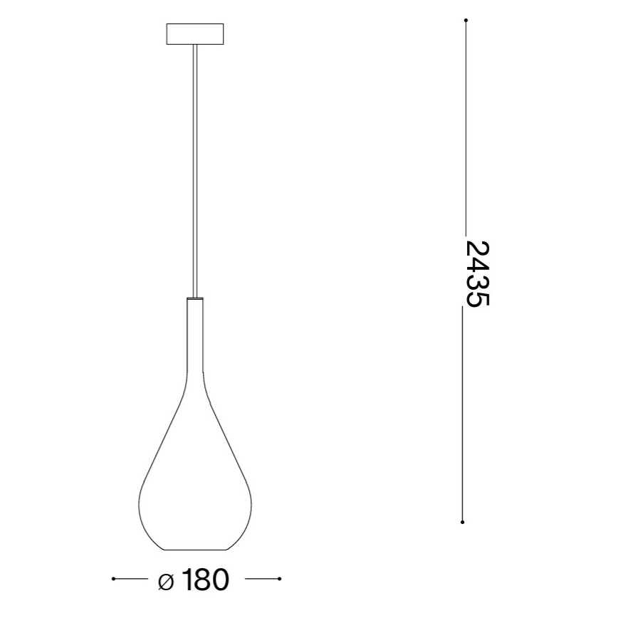Ideal Lux - Takpendel på vajer KALIQUE 1xE27/42W/230V Ø 18 cm rökblå