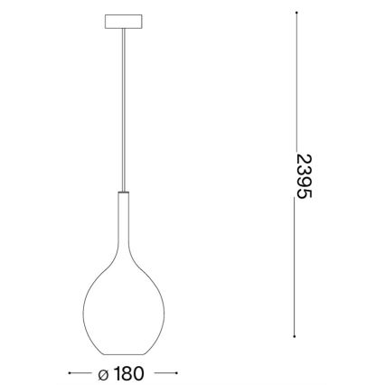 Ideal Lux - Takpendel på vajer KALIQUE 1xE27/42W/230V Ø 18 cm rökig koppar