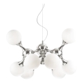 Ideal Lux - Takpendel på vajer NODI 9xE14/28W/230V Ø 80 cm blank krom/vit