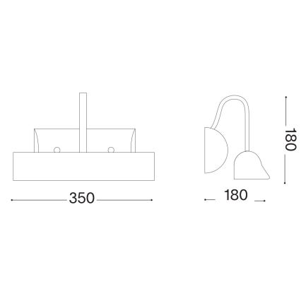 Ideal Lux - Tavellampa RETRO 2xE14/28W/230V mässing