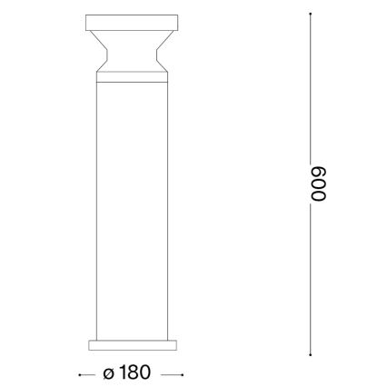 Ideal Lux - Utelampa TORRE 1xE27/15W/230V 60 cm IP65 antracit