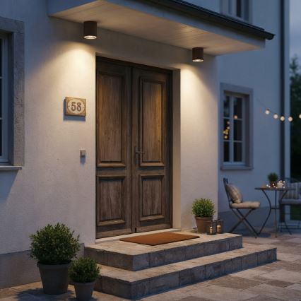 Ideal Lux - Utomhus-spotlampa GUN 1xGU10/28W/230V Ø 11 cm IP55 brun