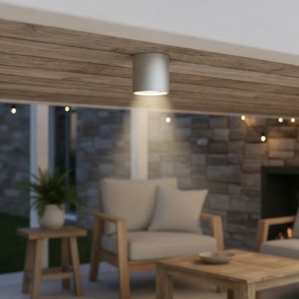 Ideal Lux - Utomhus-spotlampa GUN 1xGU10/28W/230V Ø 11 cm IP55 grå