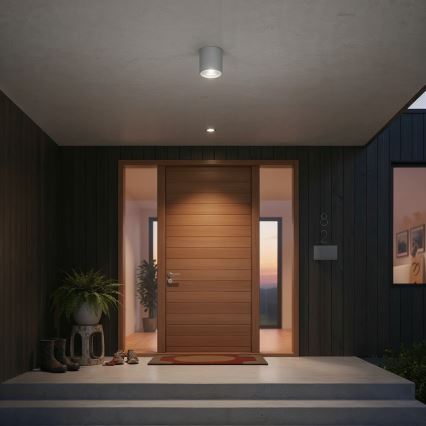 Ideal Lux - Utomhus-spotlampa GUN 1xGU10/28W/230V Ø 11 cm IP55 grå