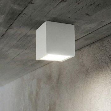 Ideal Lux - Utomhus spotlampa TECHO 1xGU10/20W/230V 15x15 cm IP54 vit