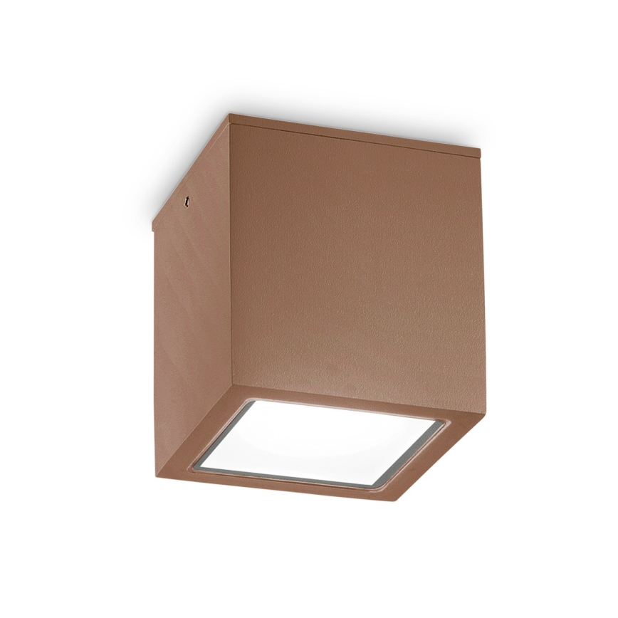 Ideal Lux - Utomhus-spotlampa TECHO 1xGU10/20W/230V 9x9 cm IP54 brun