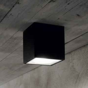 Ideal Lux - Utomhus-spotlampa TECHO 1xGU10/20W/230V 9x9 cm IP54 svart