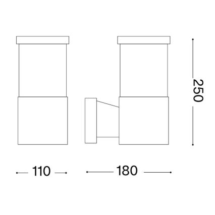 Ideal Lux - Utomhus väggarmatur TRONCO 1xE27/42W/230V IP44 svart