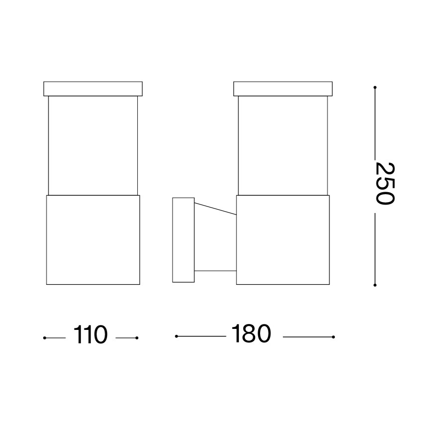 Ideal Lux - Utomhus väggarmatur TRONCO 1xE27/42W/230V IP44 svart