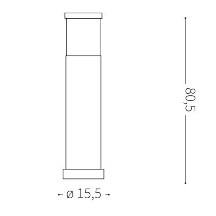 Ideal Lux - Utomhuslampa 1xE27/42W/230V 80 cm IP44 antracit