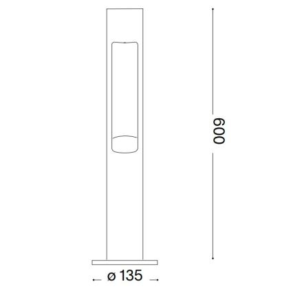 Ideal Lux - Utomhuslampa ACQUA 1xG9/15W/230V 60 cm IP44 brun