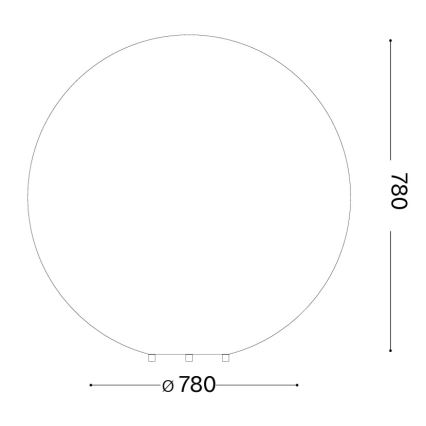 Ideal Lux - Utomhuslampa DORIS 1x E27/60W/230V Ø 78 cm IP44 grå