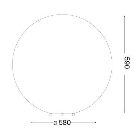 Ideal Lux - Utomhuslampa DORIS 1xE27/60W/230V Ø 58 cm IP44 grå
