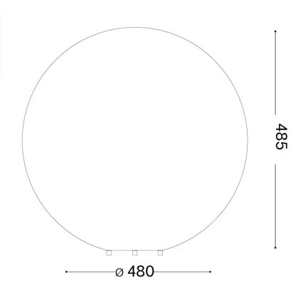 Ideal Lux - Utomhuslampa DORIS 1xE27/60W/230V Ø48 cm IP44 grå