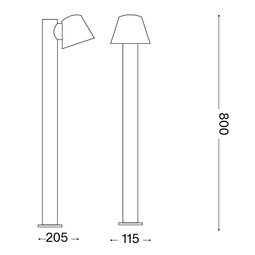 Ideal Lux - Utomhuslampa GAS 1xGU10/35W/230V 80 cm IP43 brun